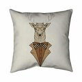 Begin Home Decor 20 x 20 in. Deer with Brown Coat-Double Sided Print Indoor Pillow 5541-2020-AN60